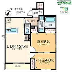 S.forest 2階2LDKの間取り