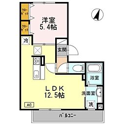 アネックス北神戸 1LDKの間取図画像