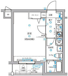 グランドエグザ親水公園1 1Kの間取図画像