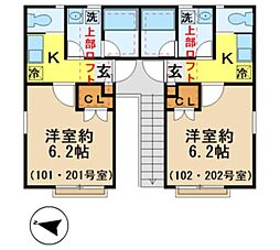 イデアルコート大塚 1階1Kの間取り