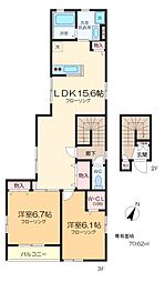 メゾンボヌール 2LDKの間取図画像