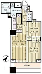 中野ツインマークタワー 2LDKの間取図画像