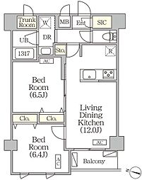ORSUS志村坂上 5階2LDKの間取り