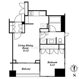LaSante麻布十番 1LDKの間取図画像