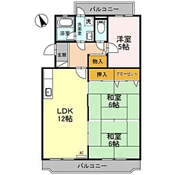 中百舌鳥グリーンハイツ 3LDKの間取図画像