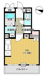 メゾンセリジエ 3階ワンルームの間取り
