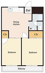 グリーンハイツ高森 2DKの間取図画像