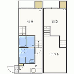 エスパシオフルーレ南大橋 1Kの間取図画像