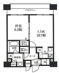 エスレジデンスオシアゲパークサイド 1LDKの間取図画像