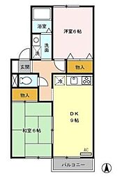 セジュール彩弐番館 2DKの間取図画像