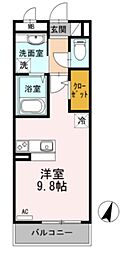 ラクサリー国分寺 ワンルームの間取図画像