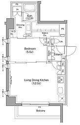 ザ・パークハビオ根岸三丁目 2階1LDKの間取り