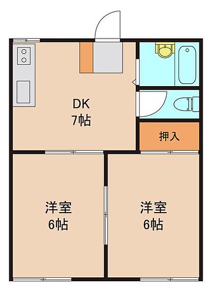リバーハイツ 103｜茨城県取手市宮和田(賃貸アパート2DK・1階・38.00㎡)の写真 その2