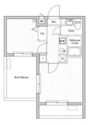 アーバンパーク六町 5階2Kの間取り