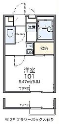 レオパレス小日向 1Kの間取図画像