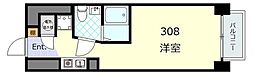 朝日虎ノ門マンション ワンルームの間取図画像