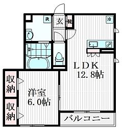 LaEst 1LDKの間取図画像