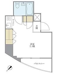 雅叙園碑文谷ドミトリィ 4階ワンルームの間取り