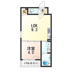 court MT 1LDKの間取図画像