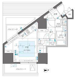 ＺＯＯＭ信濃町 8階ワンルームの間取り