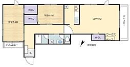 ソレアード泉 2LDKの間取図画像