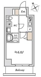 LIME RESIDENCE HIGASHINAKAYAMA 6階1Kの間取り