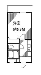 サウスキャッスル 1Kの間取図画像