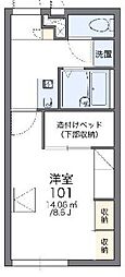 レオパレス幸 1Kの間取図画像