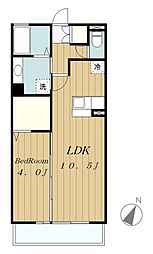 ペイサージュ成城 1LDKの間取図画像
