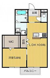 ユニグレイス 1LDKの間取図画像