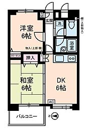 カピトール川崎1 2DKの間取図画像