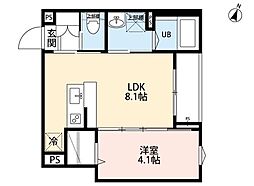 robot home 亥鼻II(ロボットホーム イノハナツー) 1LDKの間取図画像