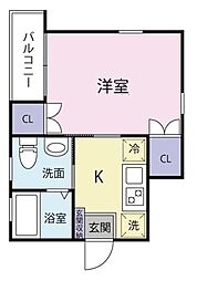 ノンナ　ティー 2階1Kの間取り