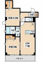 ダイワフラット 2LDKの間取図画像