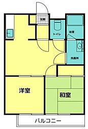 ロイヤルクレスト初石 2DKの間取図画像