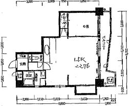 朝日プラザ赤坂2 1LDKの間取図画像