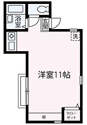 アーバン・パレス6号館 ワンルームの間取図画像