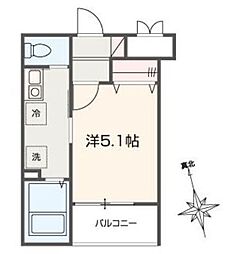 MELLAS川口 1Kの間取図画像