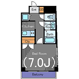 菱和パレス代官山 1階1Kの間取り