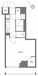 KDXレジデンス豊洲 1Kの間取図画像