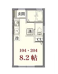プレシャス船橋一番館 ワンルームの間取図画像