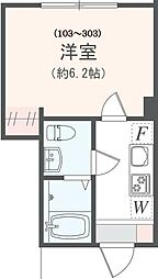 アザーレスフィーダ読売ランド前壱番館 1Kの間取図画像
