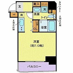 東急池上線 荏原中延駅 徒歩9分の賃貸マンション 4階ワンルームの間取り