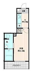 URBAN MILLS 1階1Kの間取り