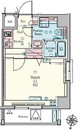 LEXE明大前 3階1Kの間取り
