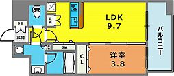 アーバネックス神戸六甲 1LDKの間取図画像