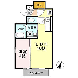 ソフィア相南 1階1LDKの間取り