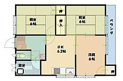 サンハイツ 3DKの間取図画像