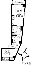 CONCRETECRABHOUSEUrbs 1LDKの間取図画像
