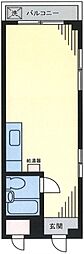 松平マンション 2階ワンルームの間取り